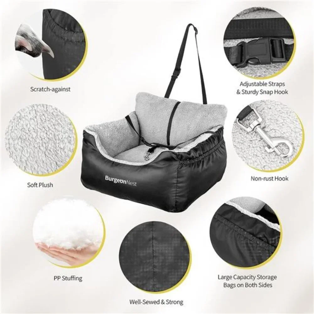 Dog Car Seat for Small Dogs, Fully Detachable and Washable Dog Carseats Small